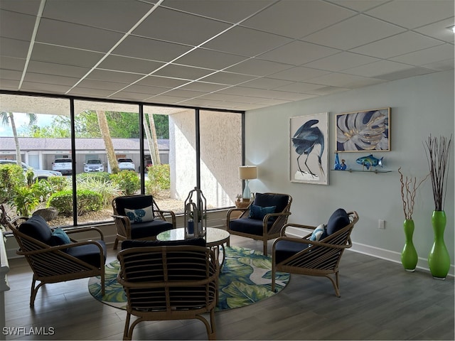 living room featuring hardwood / wood-style flooring and a wealth of natural light