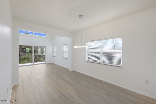 empty room featuring hardwood / wood-style flooring and plenty of natural light