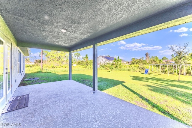 view of patio featuring a playground