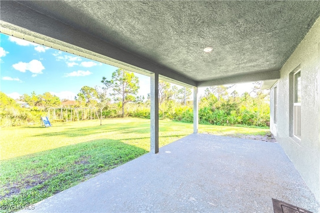 view of patio / terrace featuring a playground