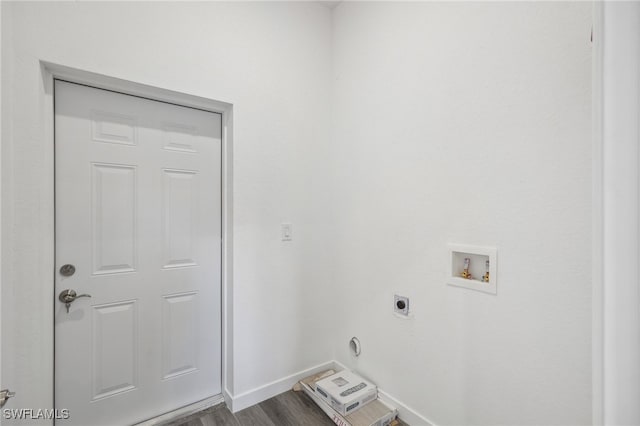 laundry room featuring hookup for an electric dryer, washer hookup, and hardwood / wood-style flooring