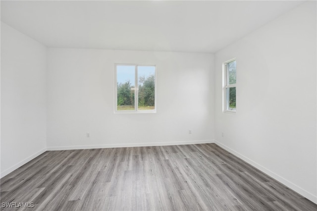 unfurnished room with plenty of natural light and light wood-type flooring