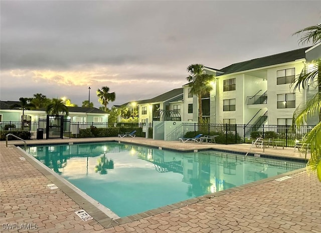 view of pool featuring a patio