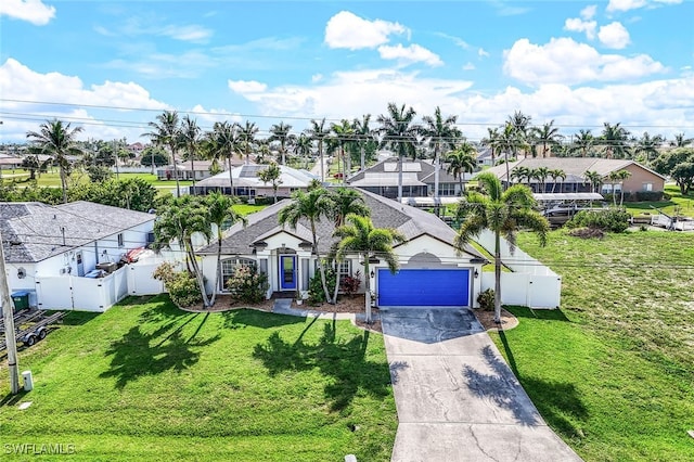 drone / aerial view with a residential view