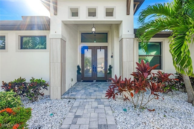 property entrance featuring french doors