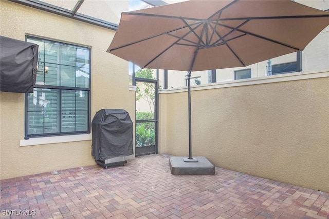 view of patio featuring area for grilling