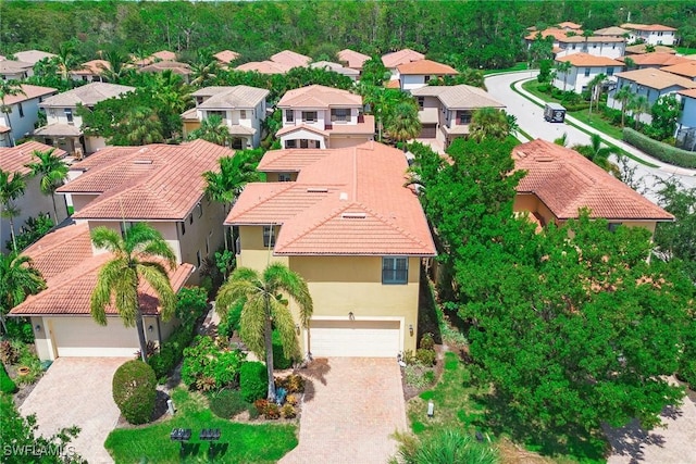 drone / aerial view with a residential view