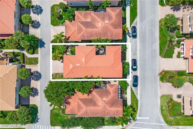 drone / aerial view with a residential view