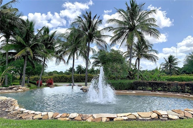 view of property's community with a water view