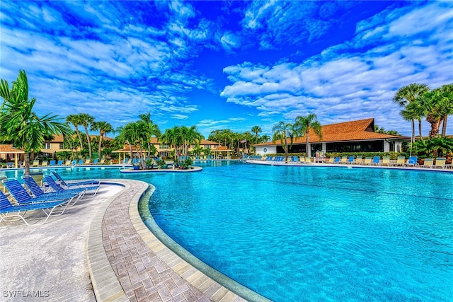 view of pool with a patio