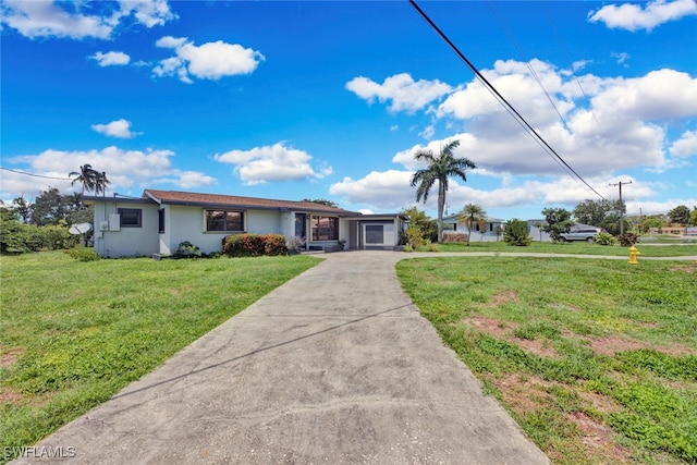 view of front of house with a front yard