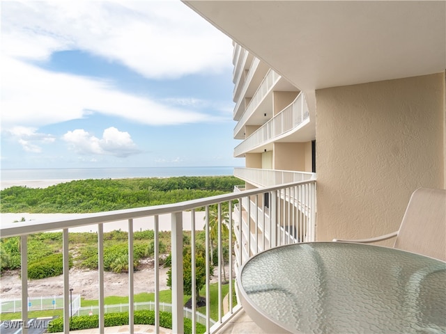 balcony with a water view