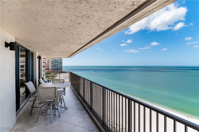 balcony with a water view