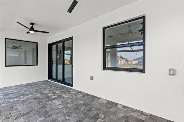 view of patio / terrace featuring a ceiling fan