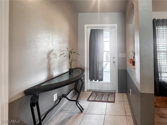 view of tiled entrance foyer