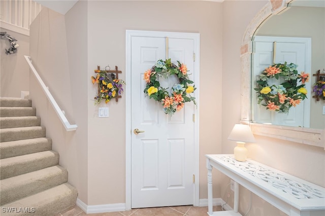 view of tiled foyer