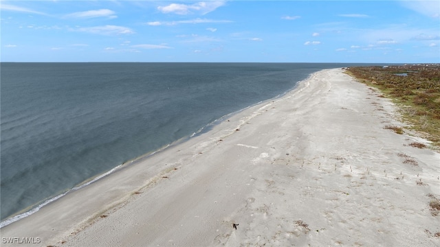 property view of water with a beach view