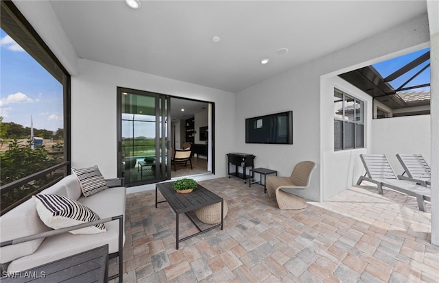 view of patio featuring outdoor lounge area