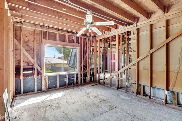 miscellaneous room featuring ceiling fan