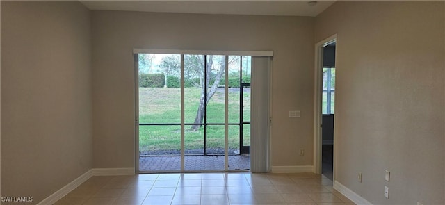 view of tiled spare room