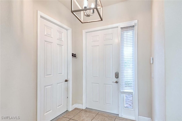 entrance foyer featuring light tile patterned floors