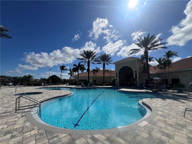 view of pool with a patio area