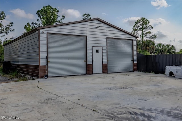 view of garage