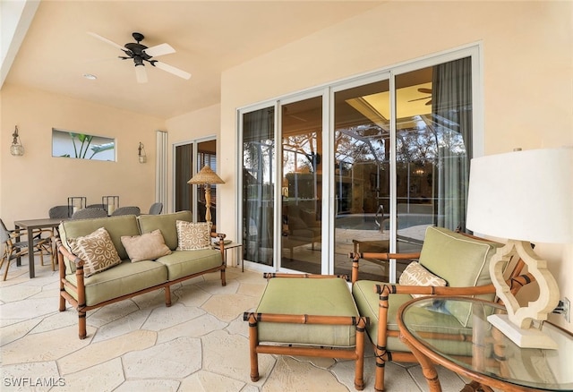 view of patio / terrace with ceiling fan