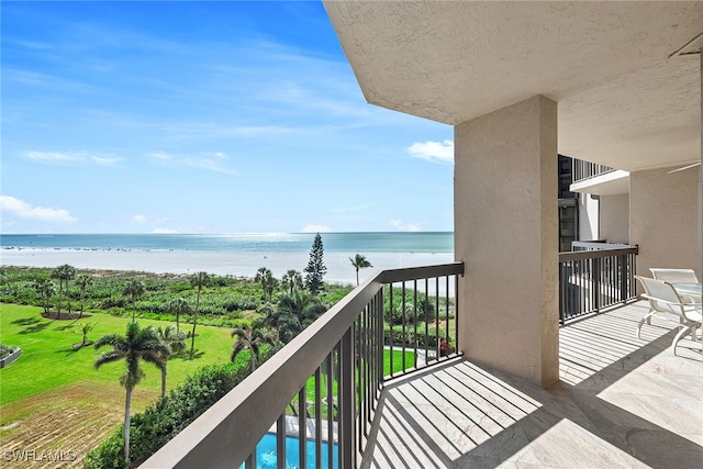 balcony with a water view