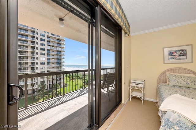 balcony with a water view