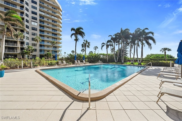 view of pool with a patio