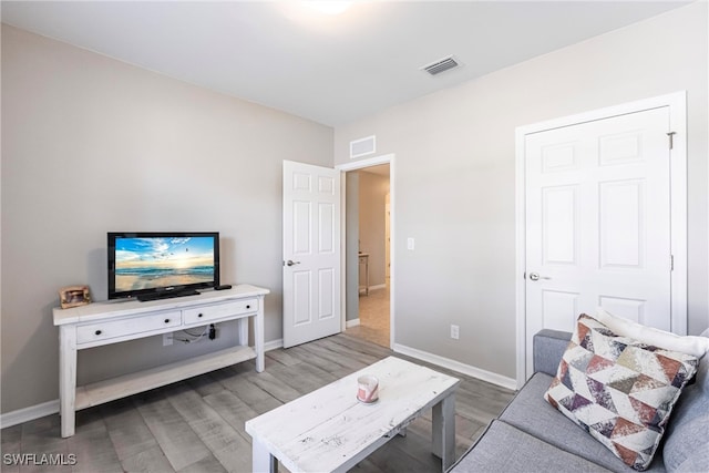 living room featuring hardwood / wood-style flooring