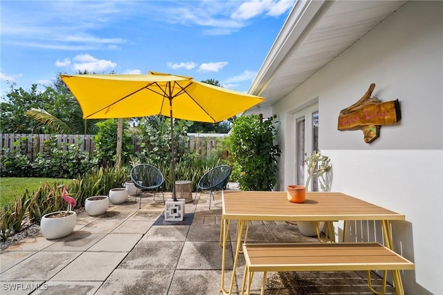 view of patio with fence