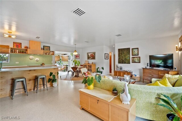 living room featuring plenty of natural light