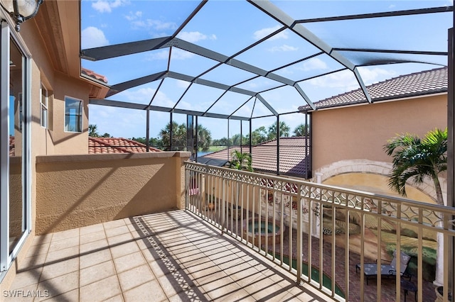 balcony featuring a sunroom