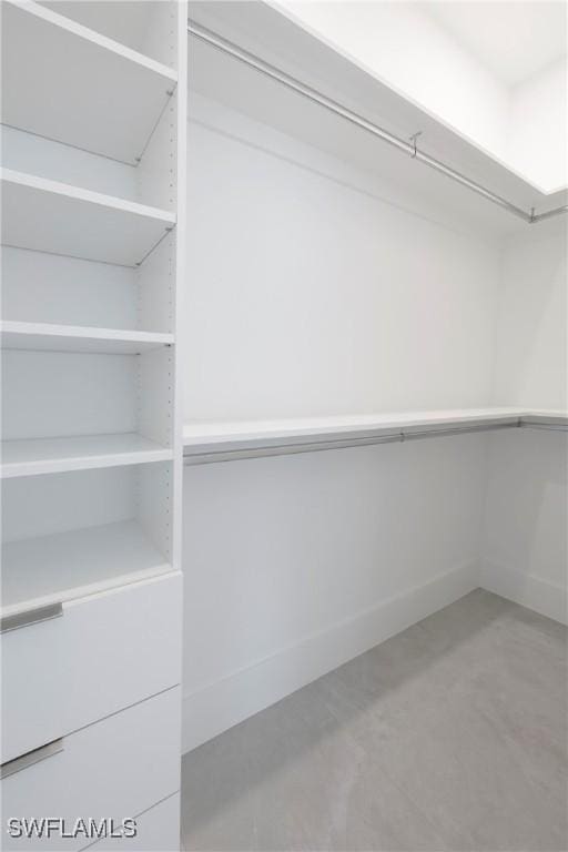 view of walk in closet