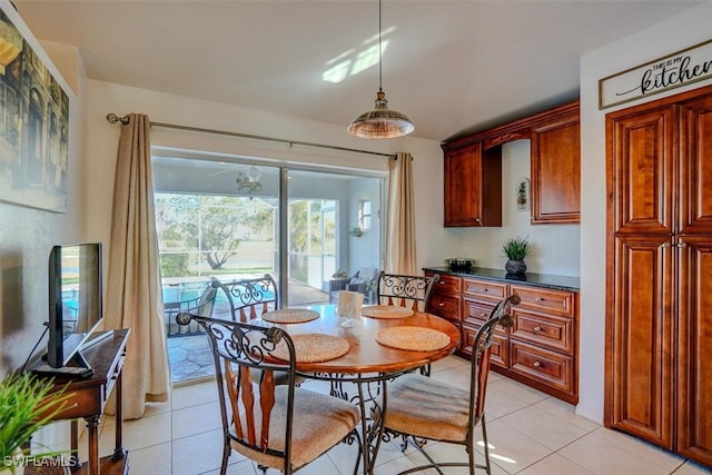 view of tiled dining space