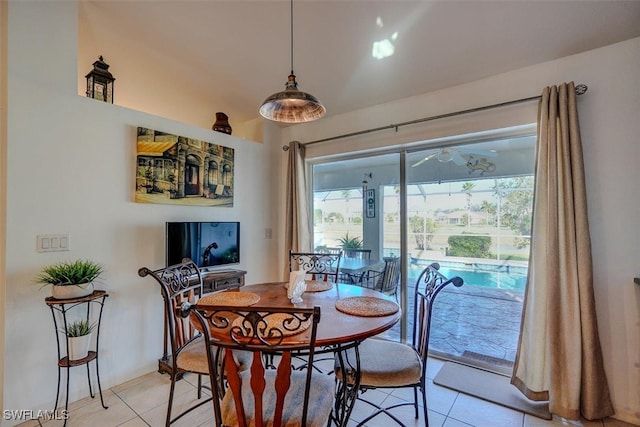 view of tiled dining room