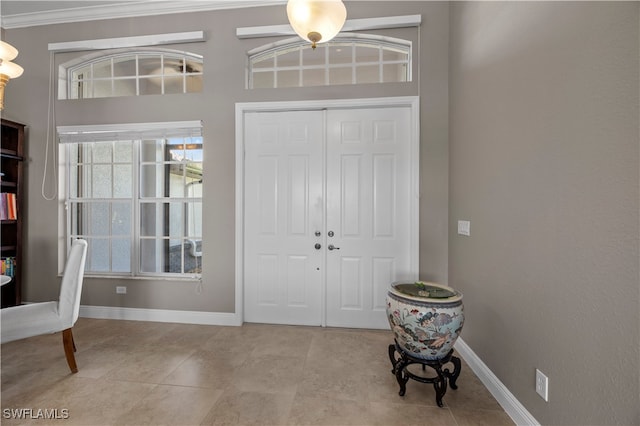 view of tiled entrance foyer