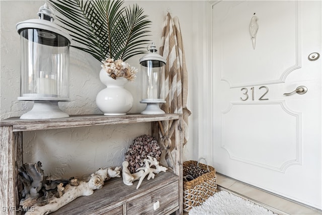 interior details featuring tile patterned flooring