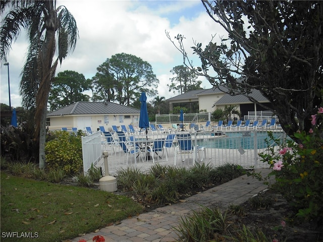 view of pool featuring a patio area