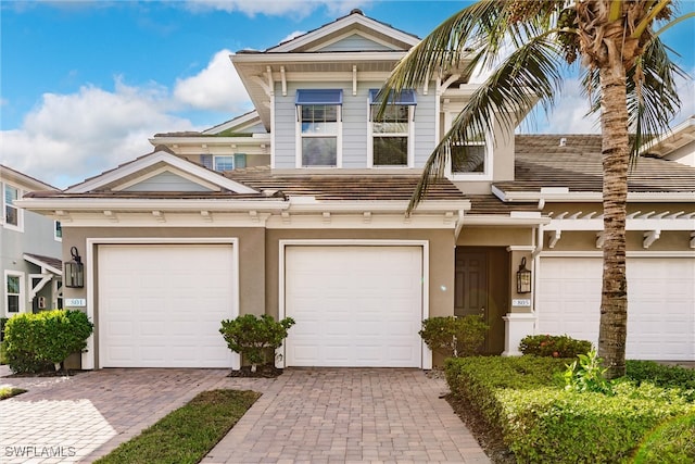 view of front of house with a garage