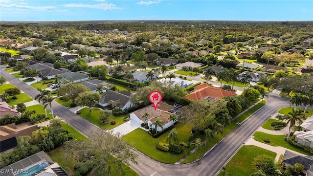 bird's eye view with a residential view