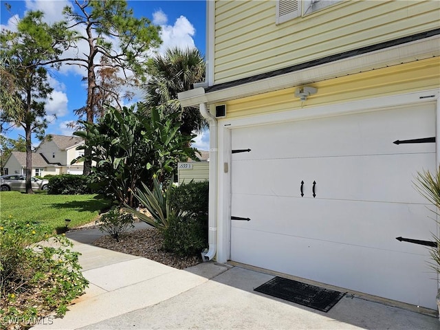 view of garage