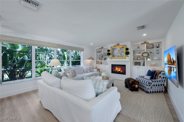 living room featuring light hardwood / wood-style flooring