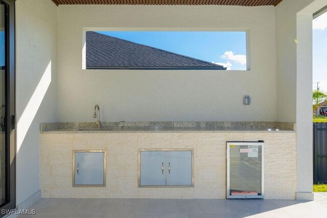 view of patio with sink