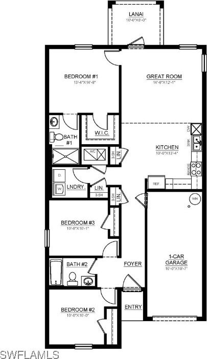 713 Fullerton Ave S, Lehigh Acres, FL 33935 - property floor plan