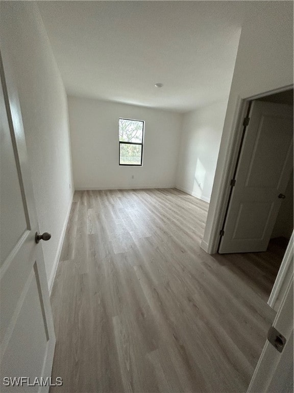 empty room featuring light wood-type flooring