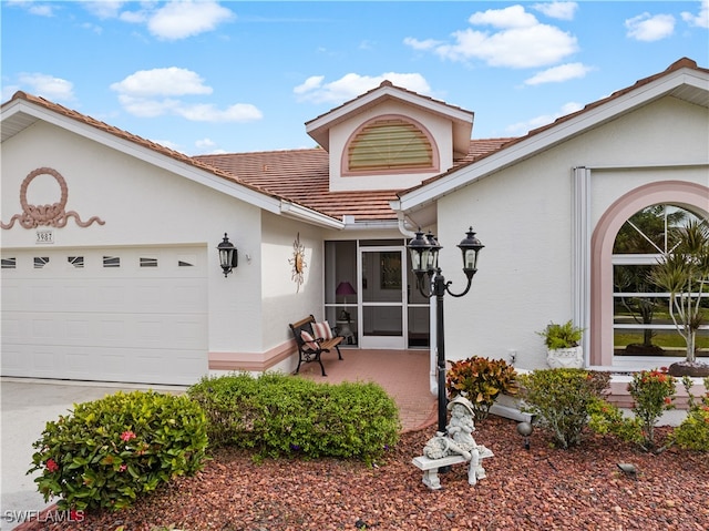 view of property with a garage