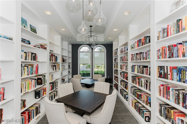 home office featuring built in shelves
